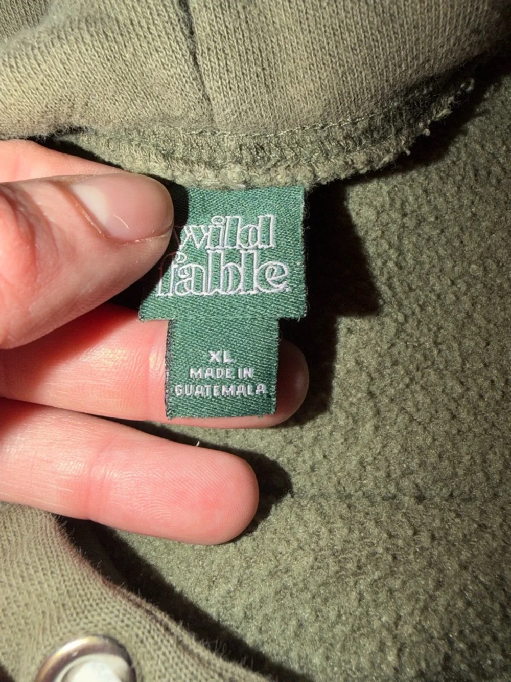 wild fable Olive Green Hoodie Tag Detail - Picture 2 of 2